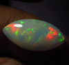 2.80 / Cts - 8.5x18 mm - Marquise Cut Cabochon - WELO ETHIOPIAN OPAL - Amazing Green Red Mix Fire
